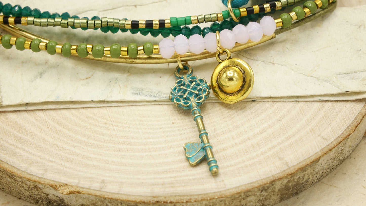 Botanical Style Beaded Tassel Bracelet - Verna Artisan Works