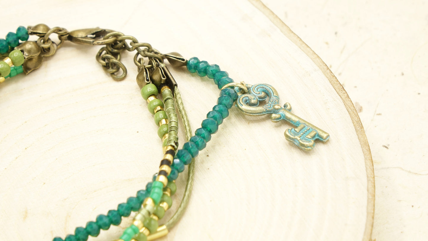 Botanical Style Beaded Tassel Bracelet - Verna Artisan Works