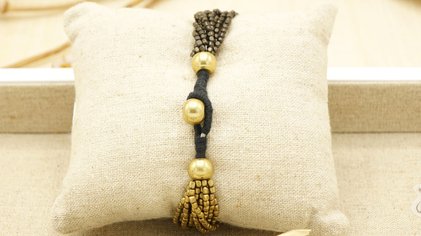 Victorian Style Brass Bracelet - Yin Yang - Verna Artisan Works