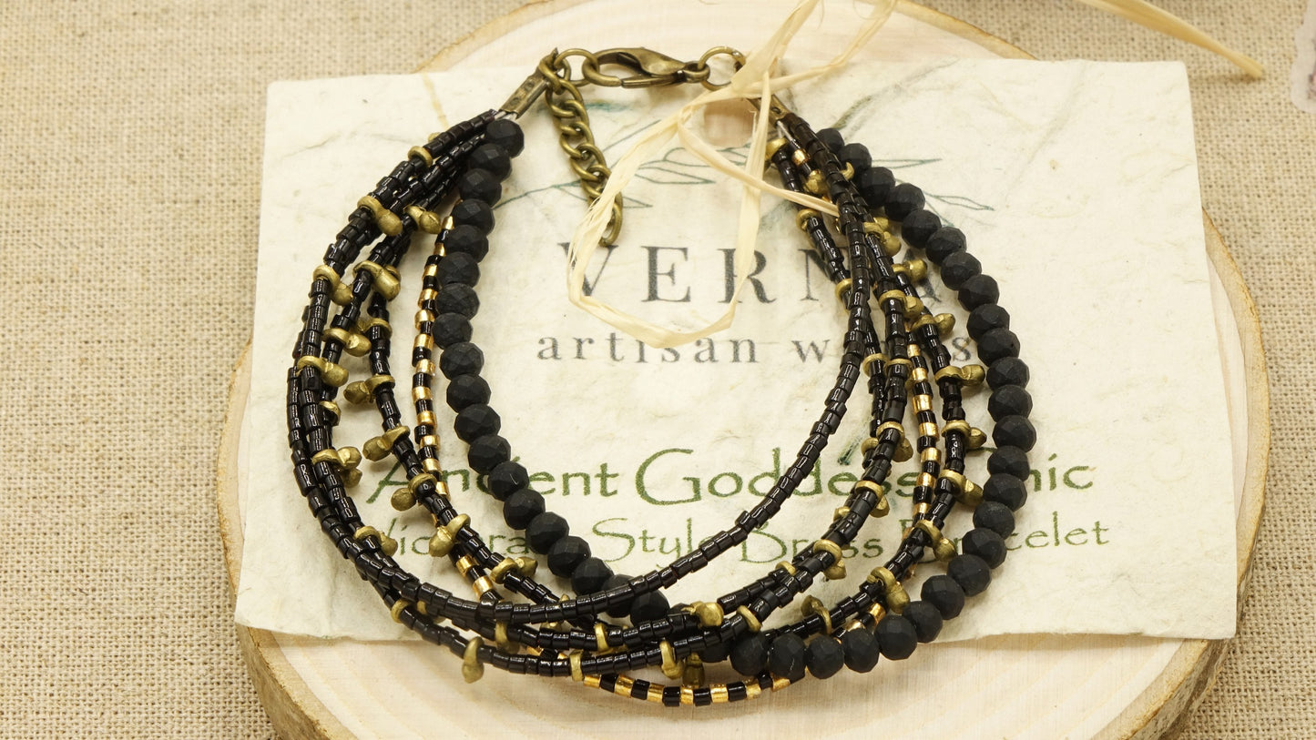 Victorian Style Brass Bracelet - Dusk - Verna Artisan Works