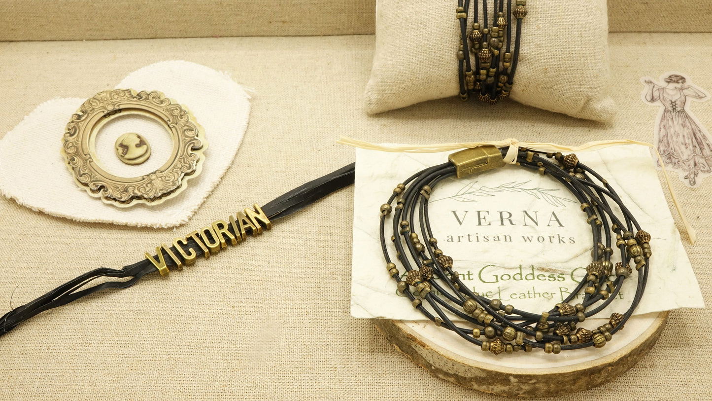 Victorian Style Rope Bracelet - Gothic - Verna Artisan Works