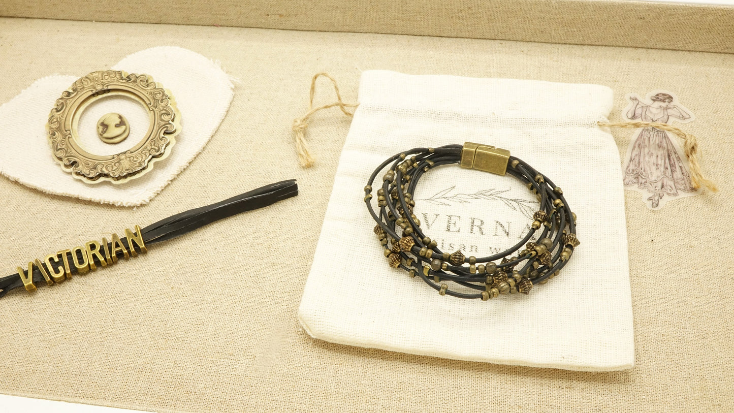 Victorian Style Rope Bracelet - Gothic - Verna Artisan Works
