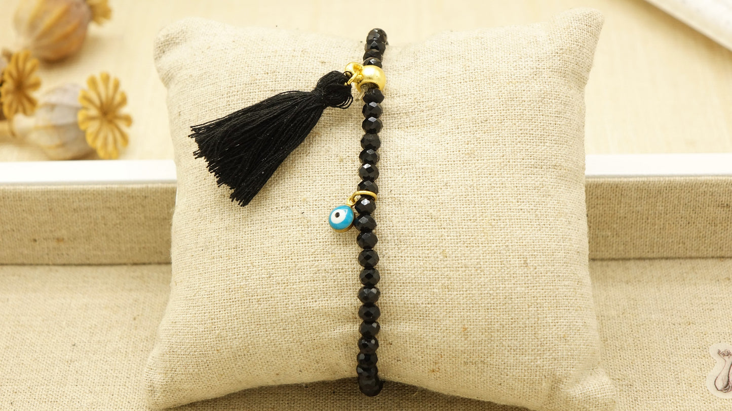 Victorian Style Bracelet - Evil Eye Tassel - Verna Artisan Works
