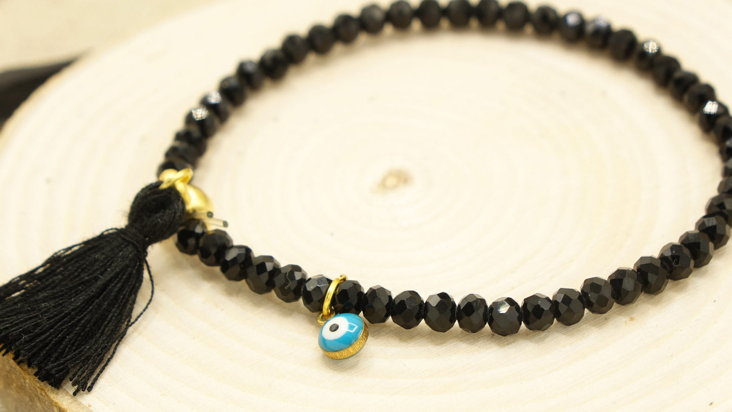 Victorian Style Bracelet - Evil Eye Tassel - Verna Artisan Works