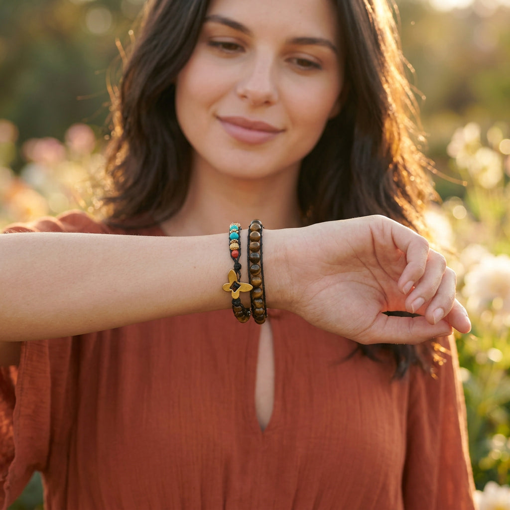 Boho Tiger's Eye Wrap Bracelet