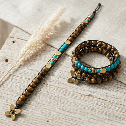 Boho Tiger's Eye Wrap Bracelet