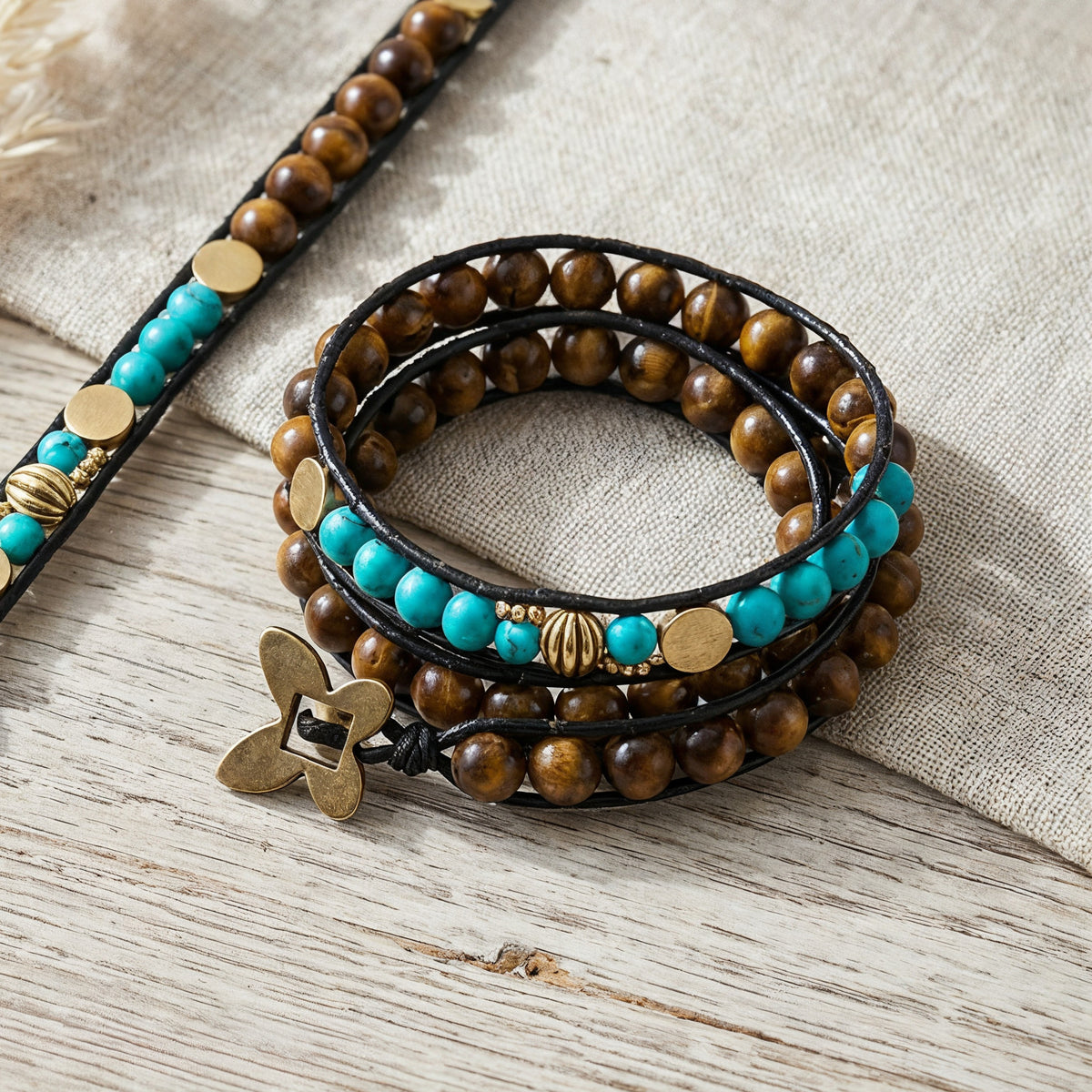 Boho Tiger's Eye Wrap Bracelet