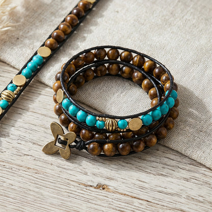 Boho Tiger's Eye Wrap Bracelet