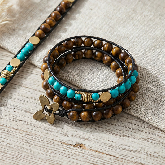Boho Tiger's Eye Wrap Bracelet