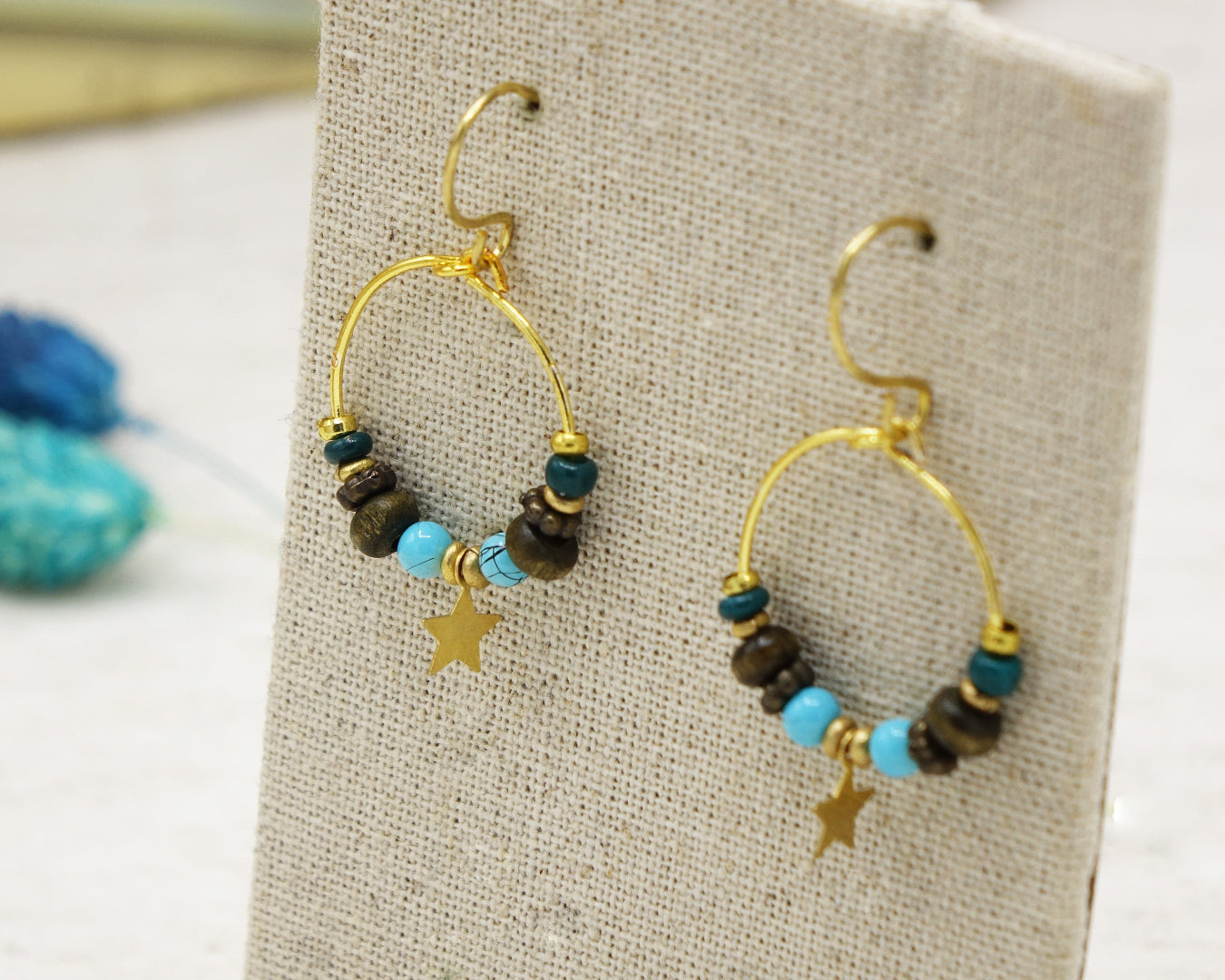 Boho Beaded Christmas Star Earring