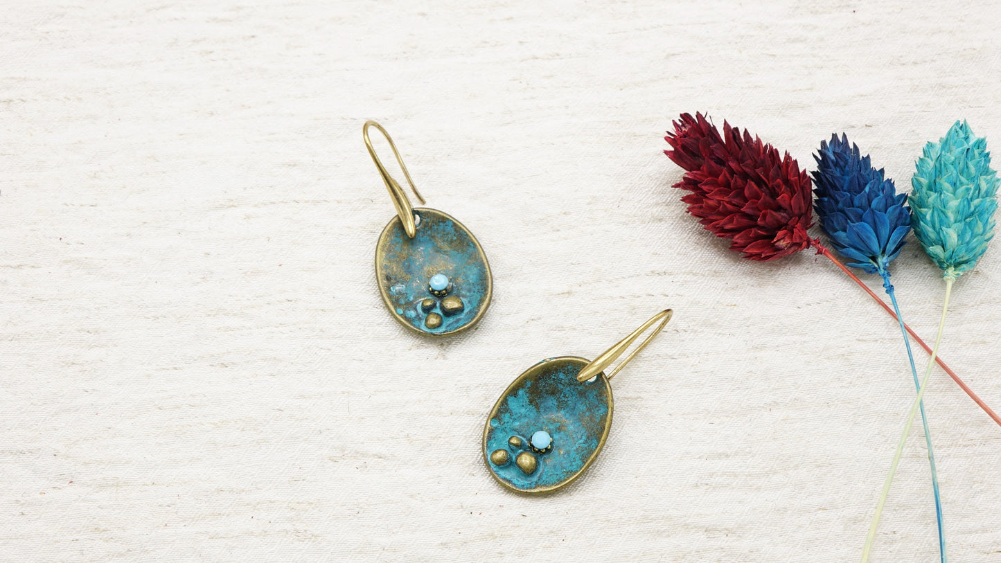 Boho Dangle Turquoise Earrings