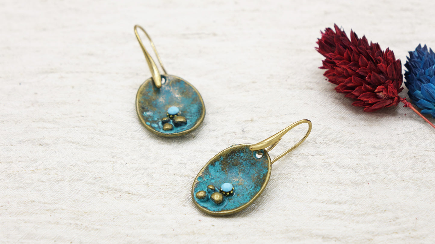Boho Dangle Turquoise Earrings