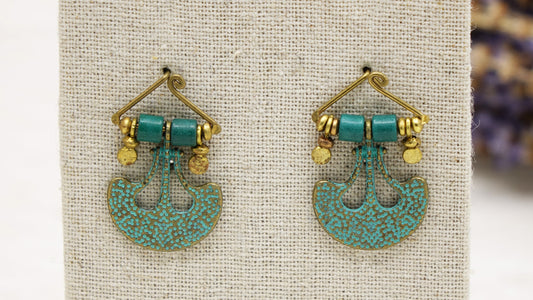 Turquoise Verdigris Patina Earrings