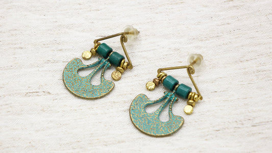 Turquoise Verdigris Patina Earrings