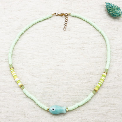 Heishi Bead Fish Necklace