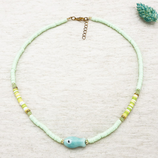 Heishi Bead Fish Necklace