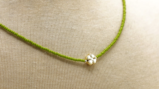 Boho Beaded Flower Necklace