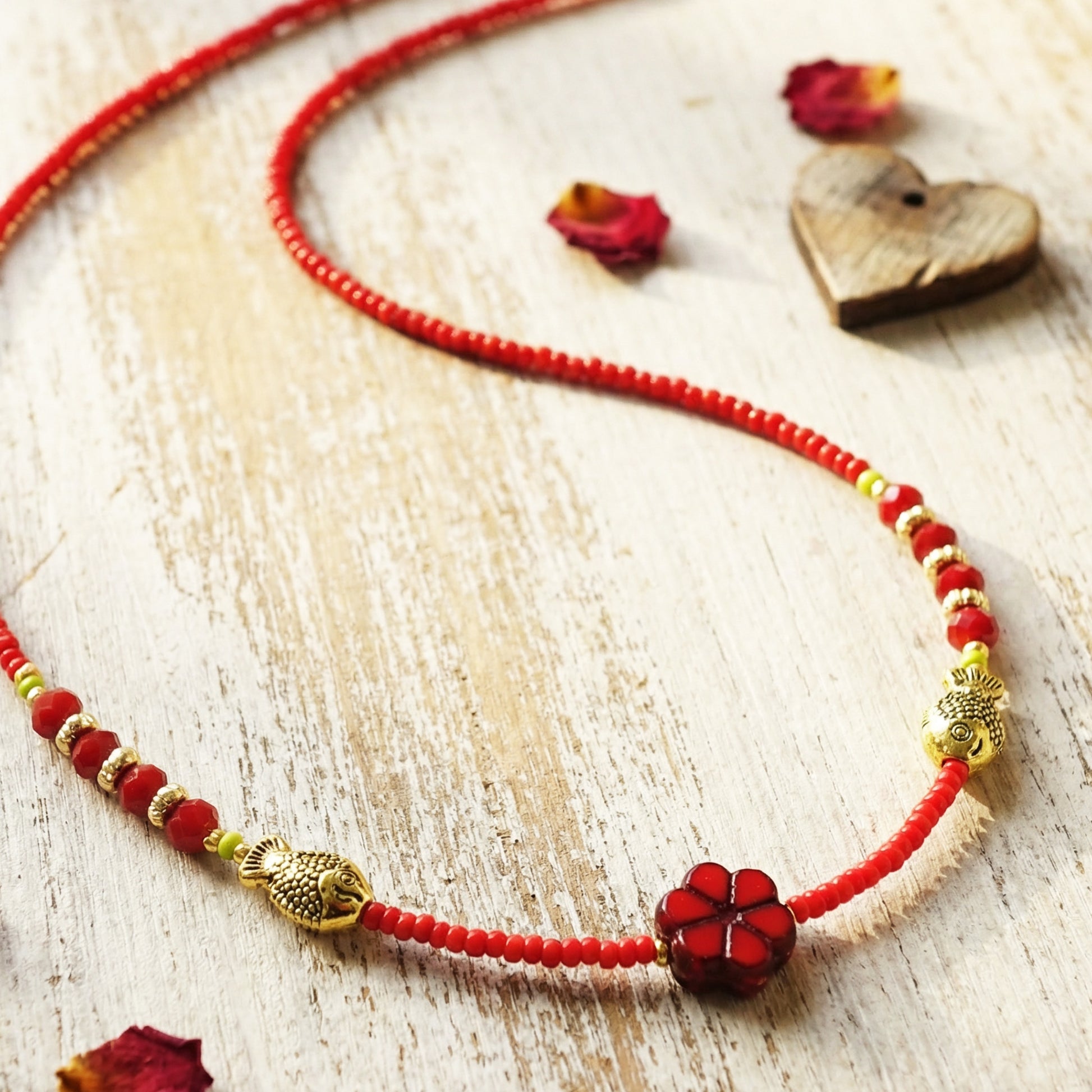 Boho Beaded Flower Necklace - Verna Artisan Works
