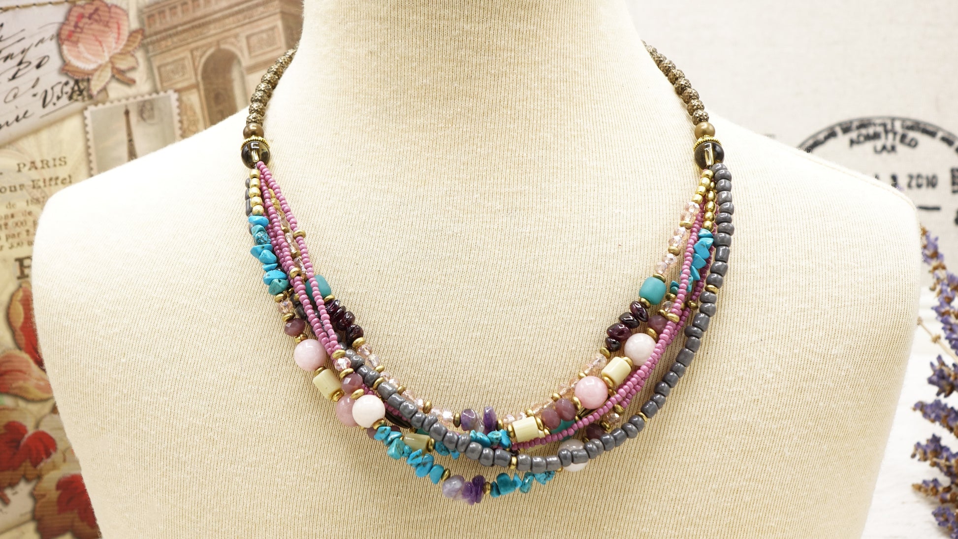 Boho Beaded Ethnic Necklace - Verna Artisan Works