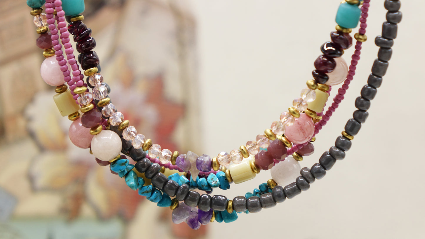 Boho Beaded Ethnic Necklace - Verna Artisan Works