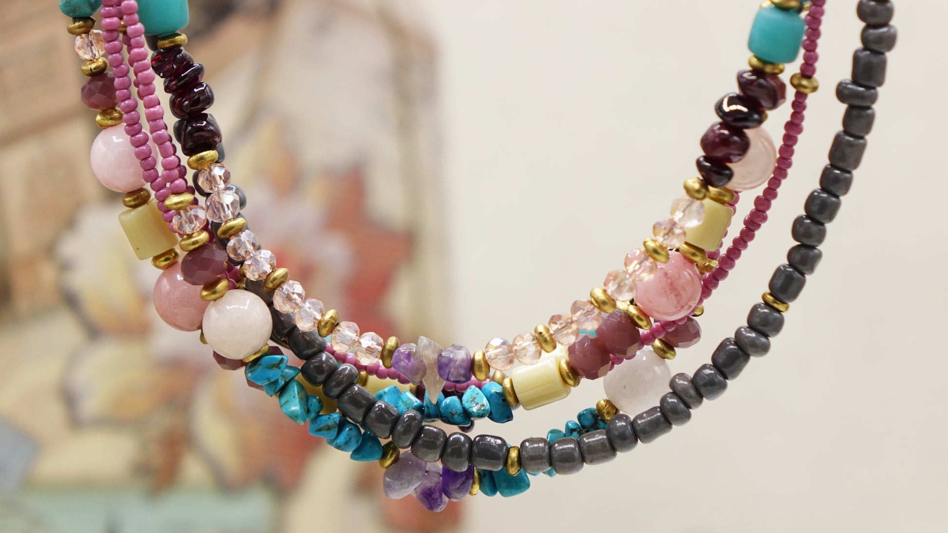 Boho Beaded Ethnic Necklace - Verna Artisan Works