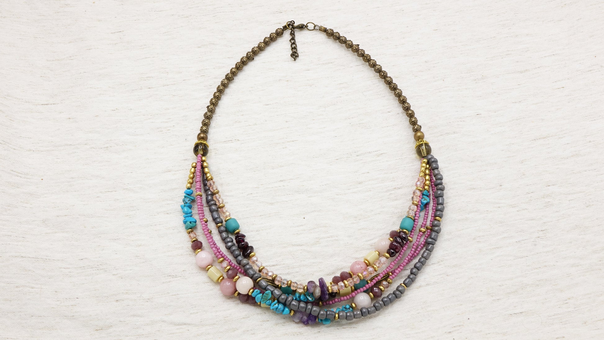 Boho Beaded Ethnic Necklace - Verna Artisan Works