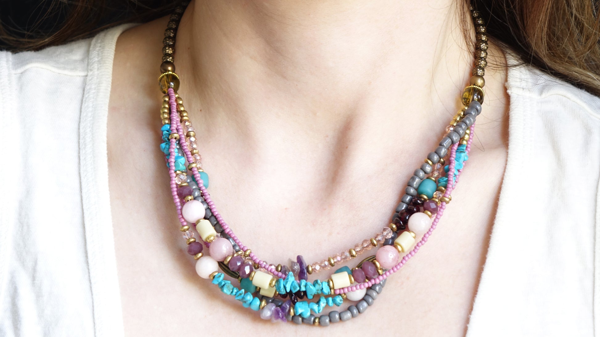 Boho Beaded Ethnic Necklace - Verna Artisan Works