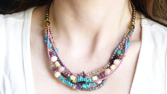 Boho Beaded Ethnic Necklace - Verna Artisan Works