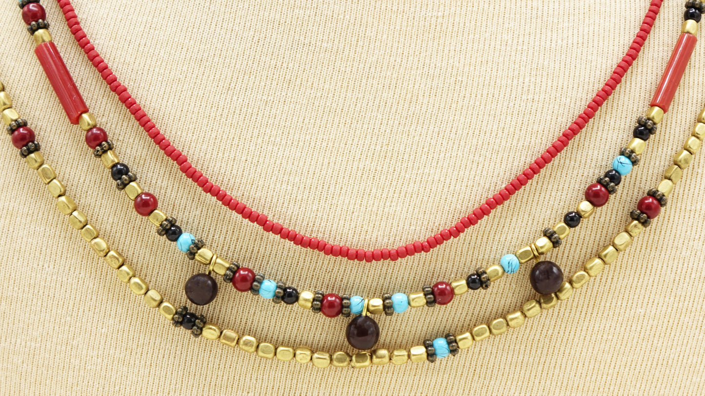 Boho Beaded Colourful Necklace - Verna Artisan Works