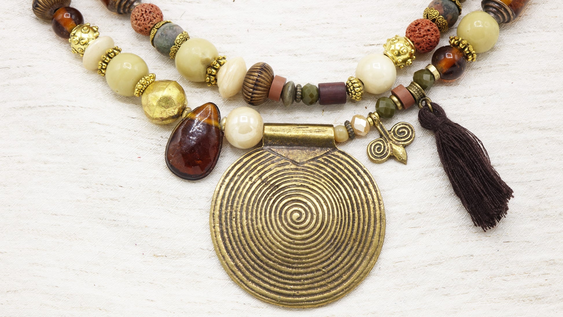 Boho Beaded Chunky Necklace - Verna Artisan Works