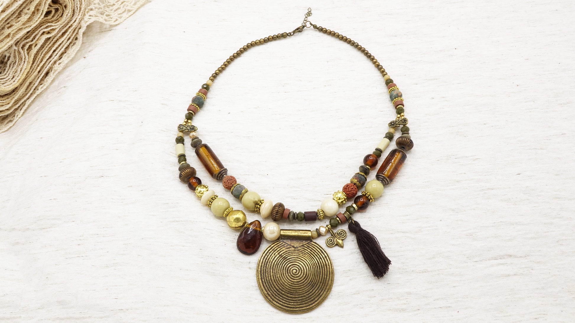 Boho Beaded Chunky Necklace - Verna Artisan Works
