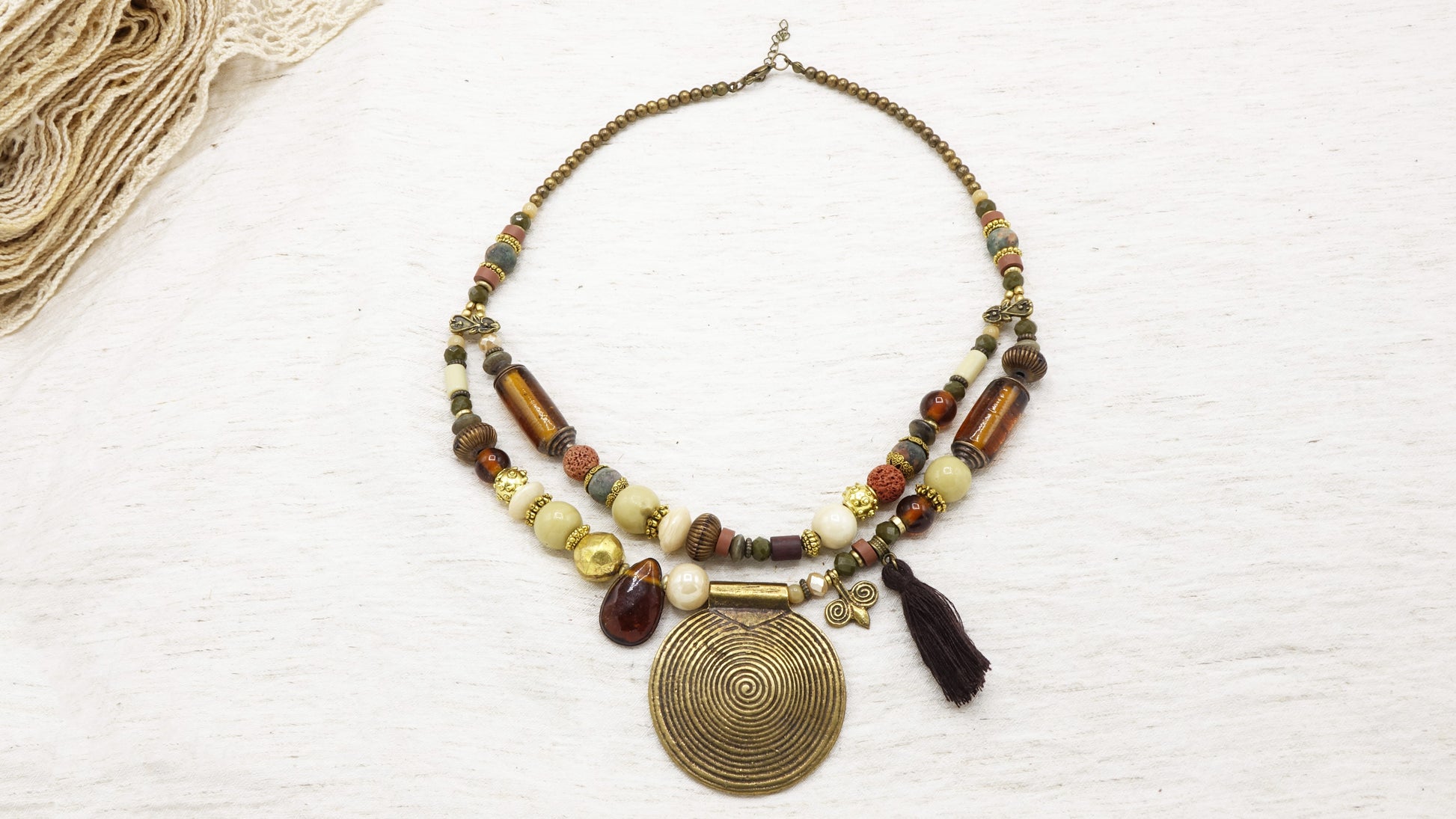 Boho Beaded Chunky Necklace - Verna Artisan Works