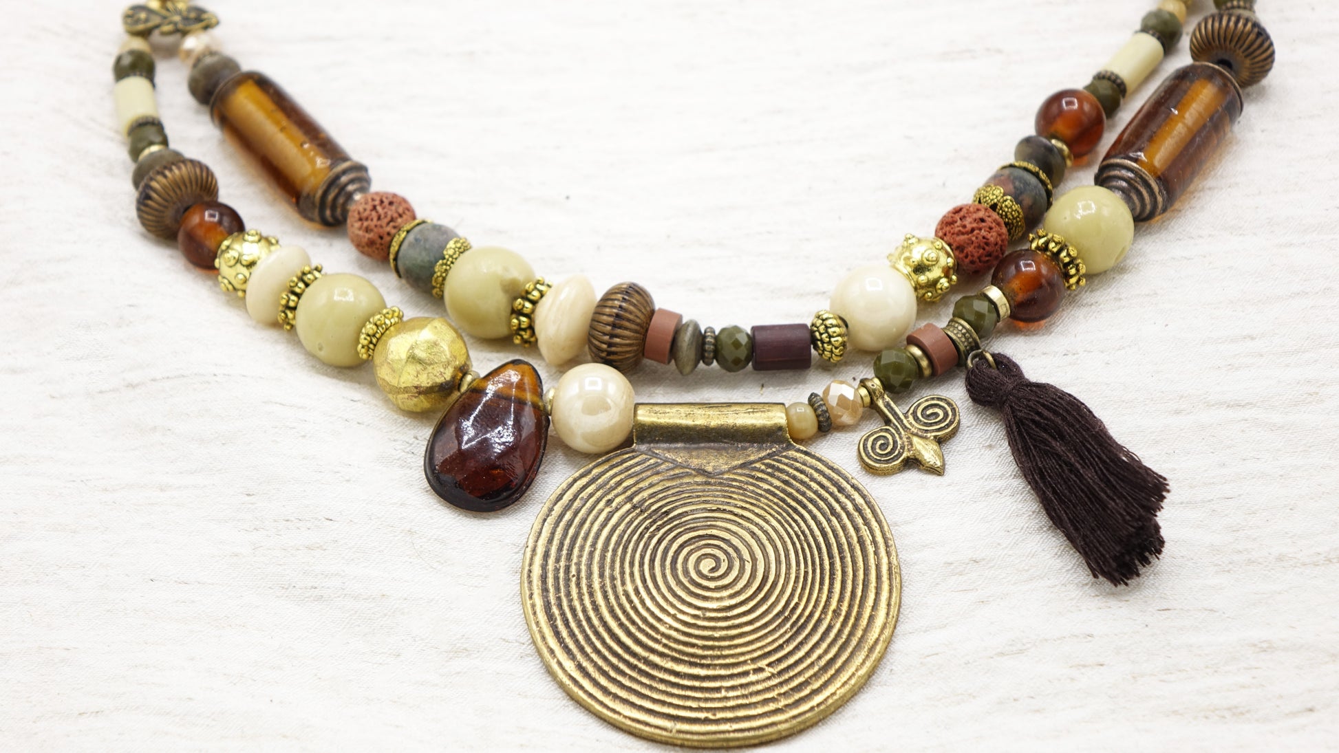 Boho Beaded Chunky Necklace - Verna Artisan Works