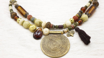 Boho Beaded Chunky Necklace - Verna Artisan Works