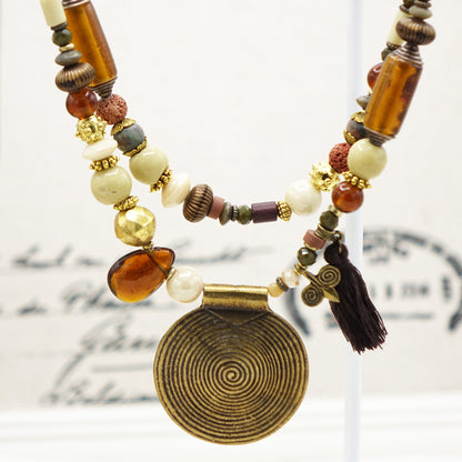 Boho Beaded Chunky Necklace - Verna Artisan Works