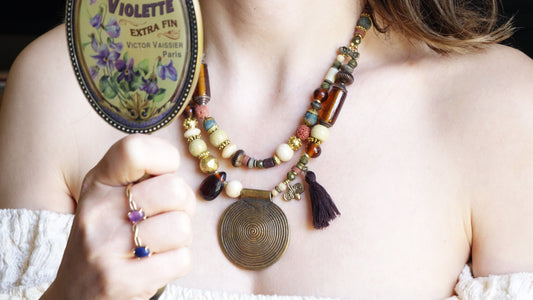Boho Beaded Chunky Necklace - Verna Artisan Works