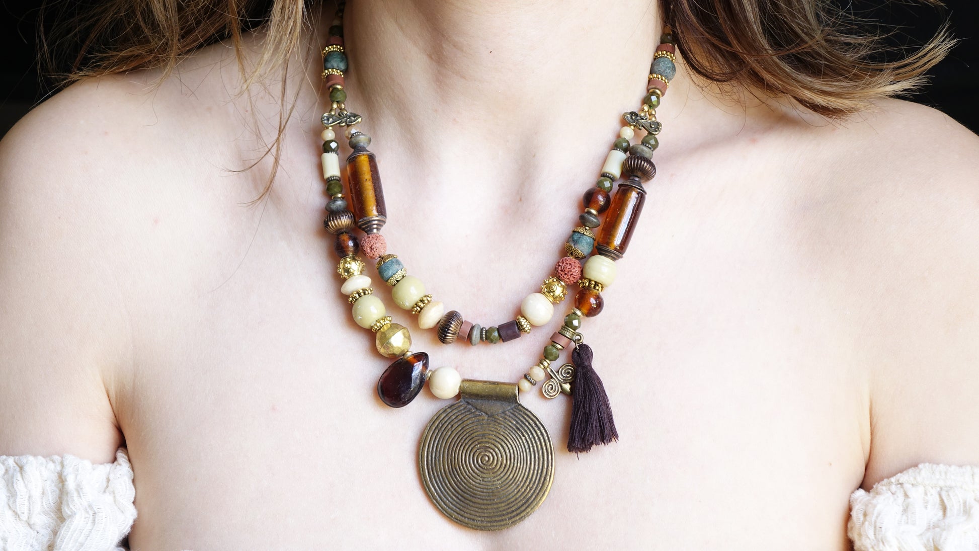 Boho Beaded Chunky Necklace - Verna Artisan Works