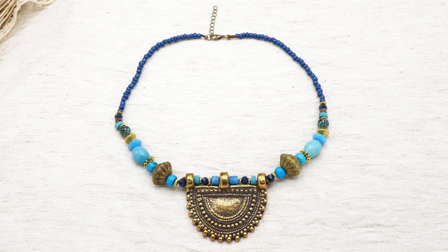 Boho Chunky Beaded Necklace - Verna Artisan Works
