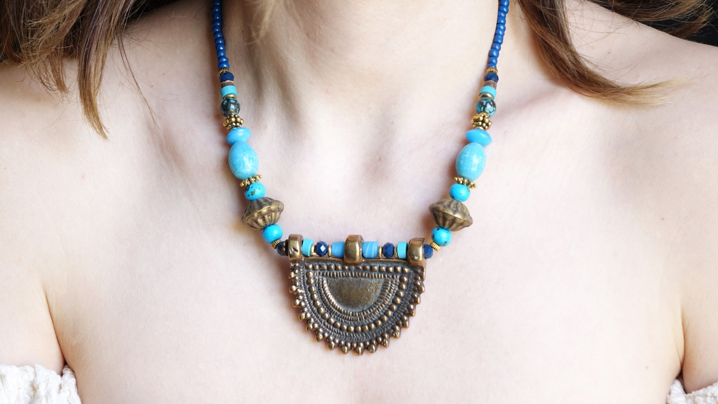 Boho Chunky Beaded Necklace - Verna Artisan Works
