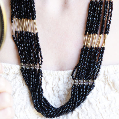 Long Beaded Chain Necklace