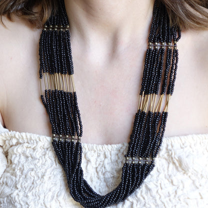 Long Beaded Chain Necklace