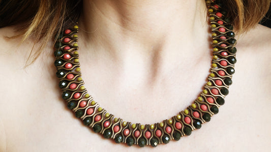Beaded Ethnic Bib Necklace - Verna Artisan Works