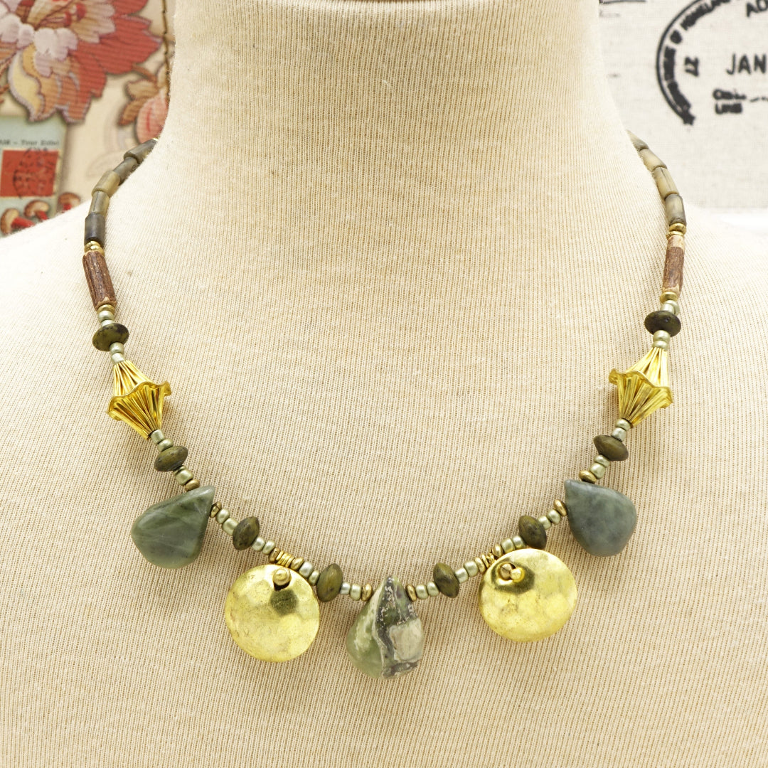 Variscite Stone Beaded Necklace - Verna Artisan Works