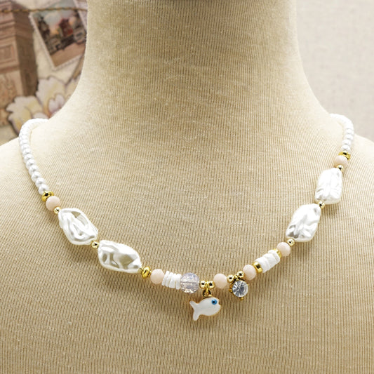 Boho Beaded Fish Necklace