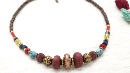 Burgundy Beaded Necklace