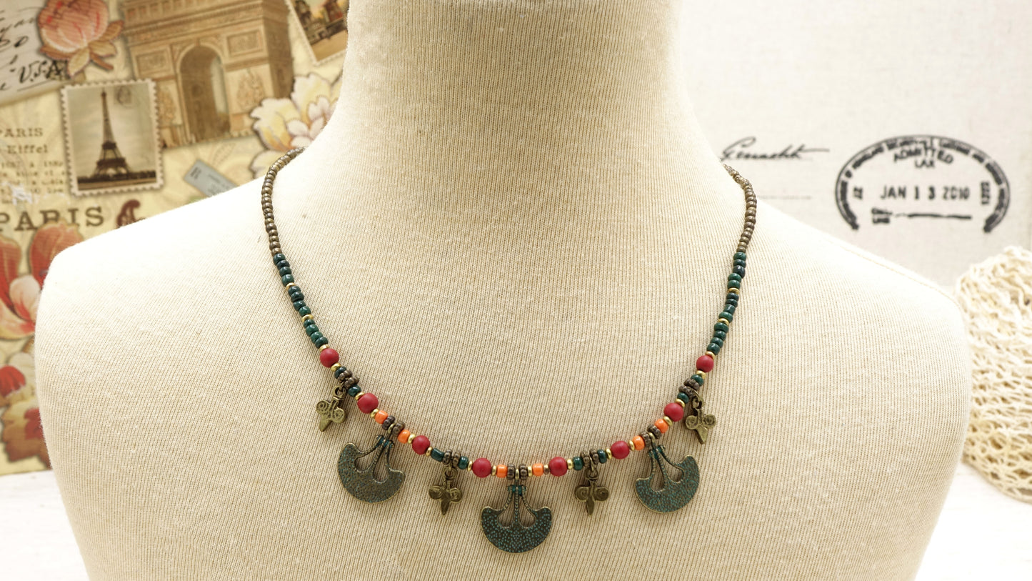 Boho Chic Beaded Necklace