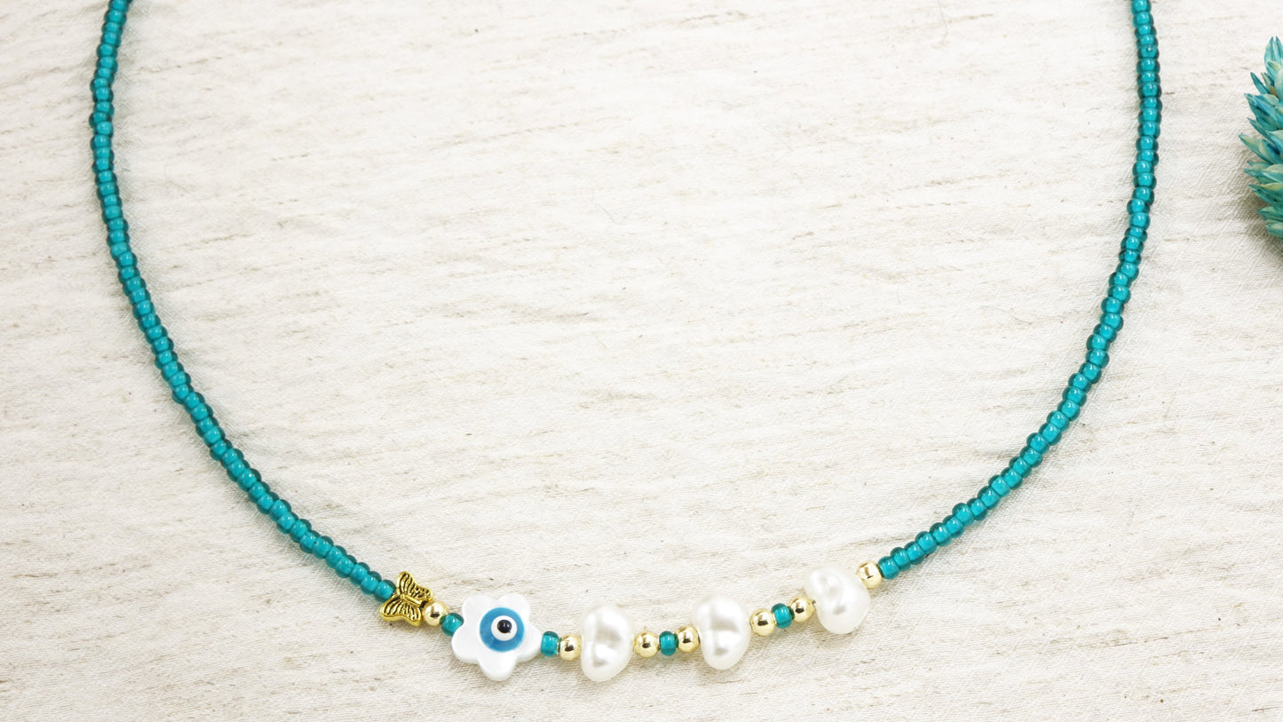 Fresh Water Pearl Floral Necklace