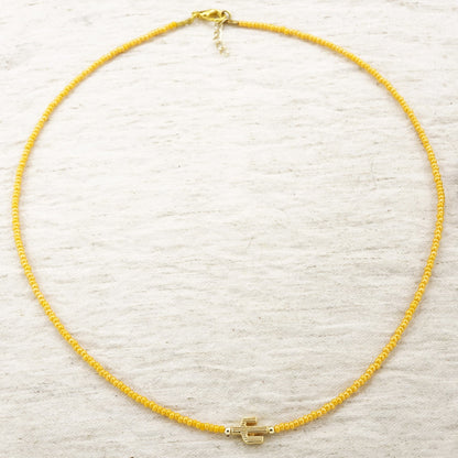 Boho Beaded Dainty Cactus Necklace