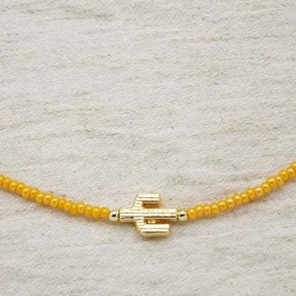 Boho Beaded Dainty Cactus Necklace