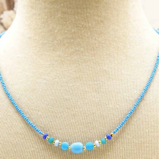 Boho Beaded Summer Necklace